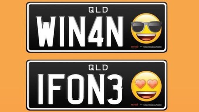 queensland driver will use emojis on mumber plates.