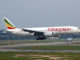 Ethiopian plane landing at an airport