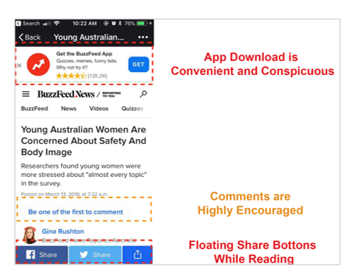 Mobile web of BuzzFeed. 