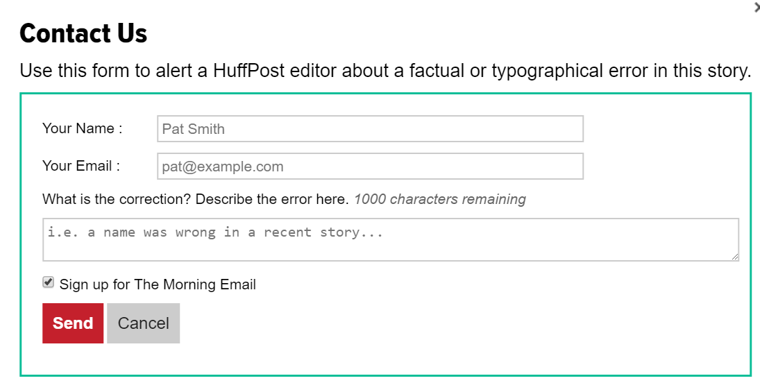 Figure 12. Screenshot for the correction function