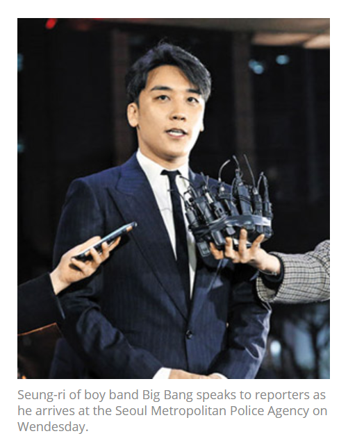 Figure 9. the example of Seungri’s Latest Image used in other news story