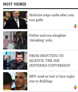 The most viewed section of The Daily Telegraph