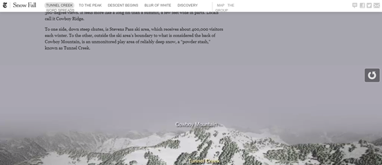 The visual look of the New York Times' Snow Falls Project