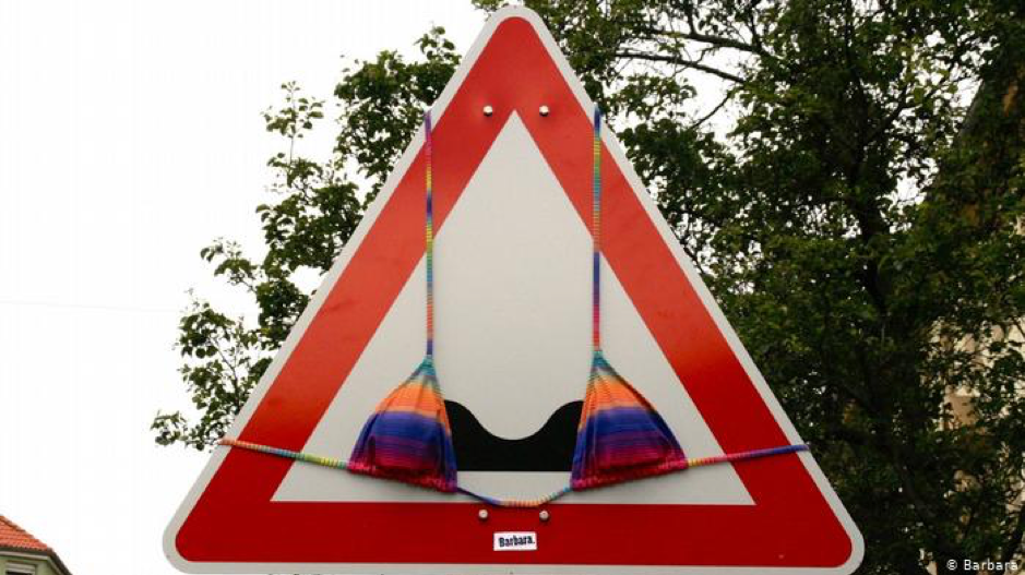 The traffic sign with a bikini top.