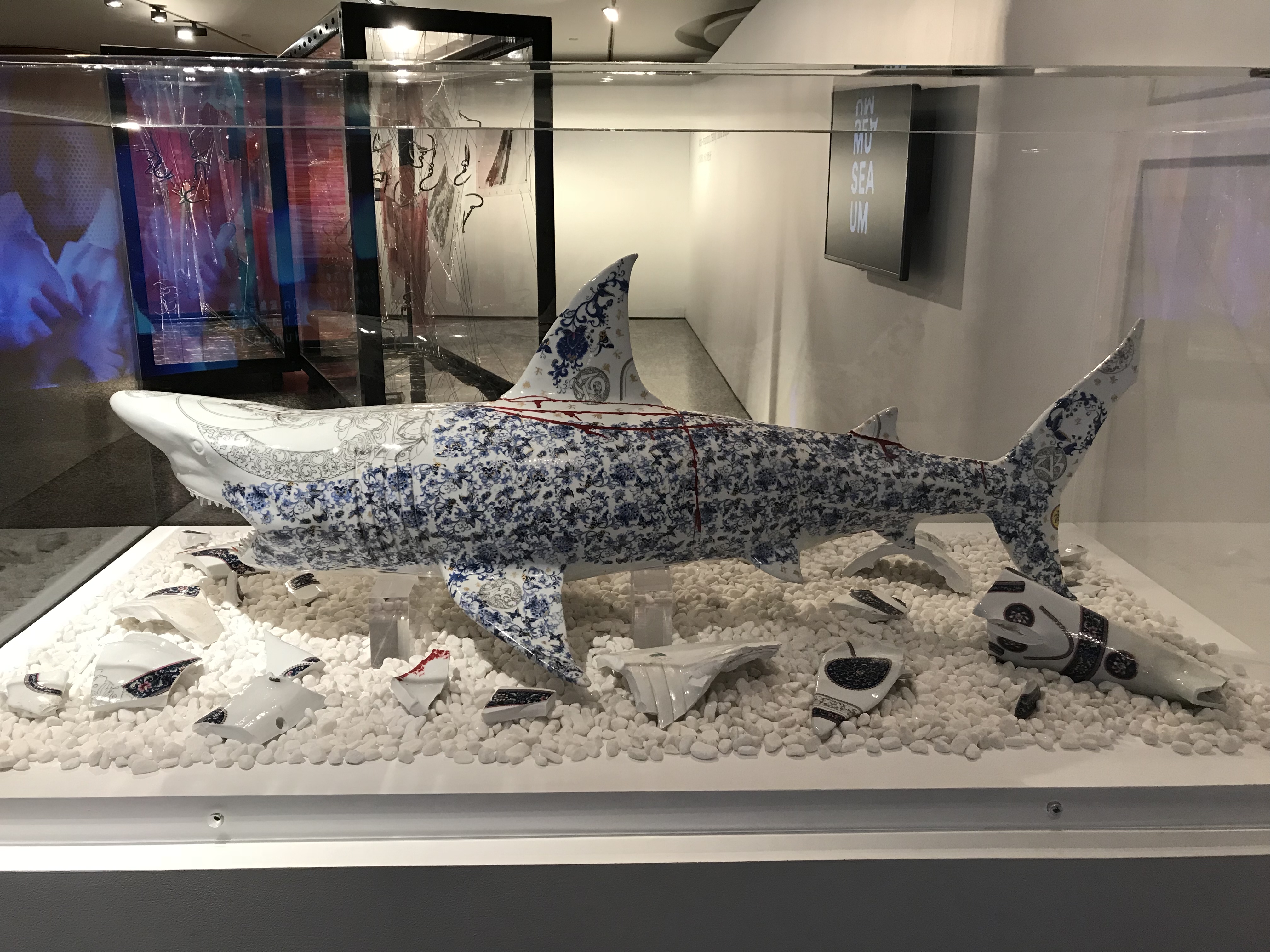 the shark made from ceramic named “Ode to Eating”