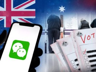 illustration of Australian election and WeChat