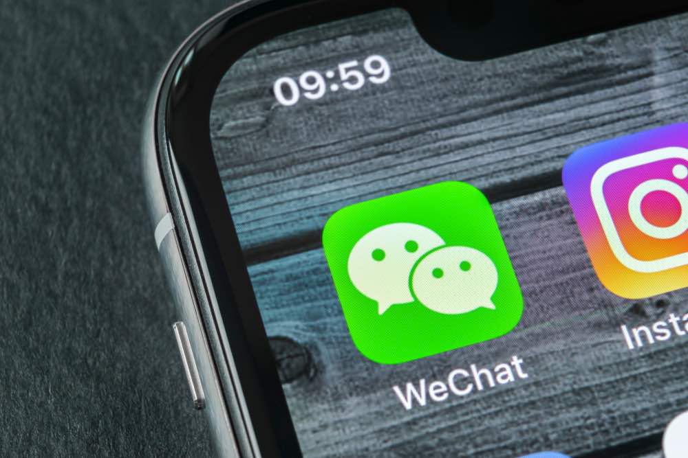 WeChat app displaying on iPhone