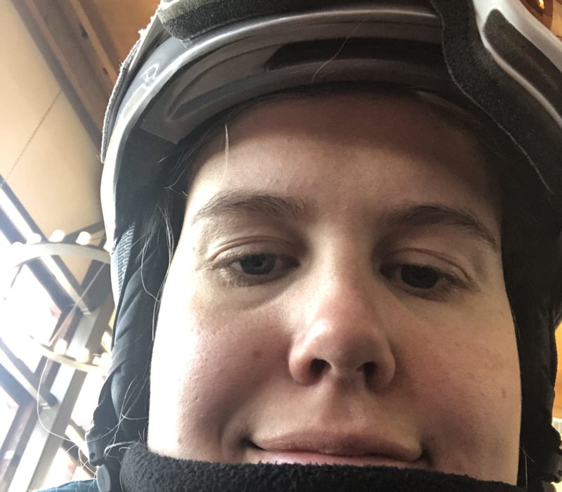 Girl unhappy to be skiing