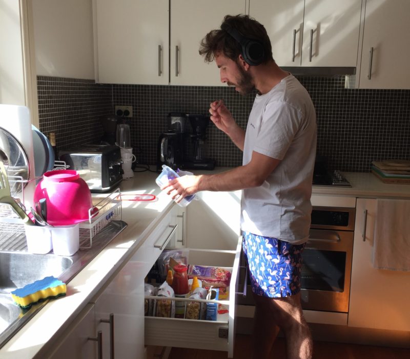 Housemate in the kitchen snack