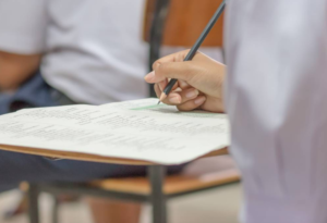 Student sitting an exam