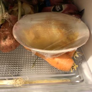 Food is sealed in the refrigerator