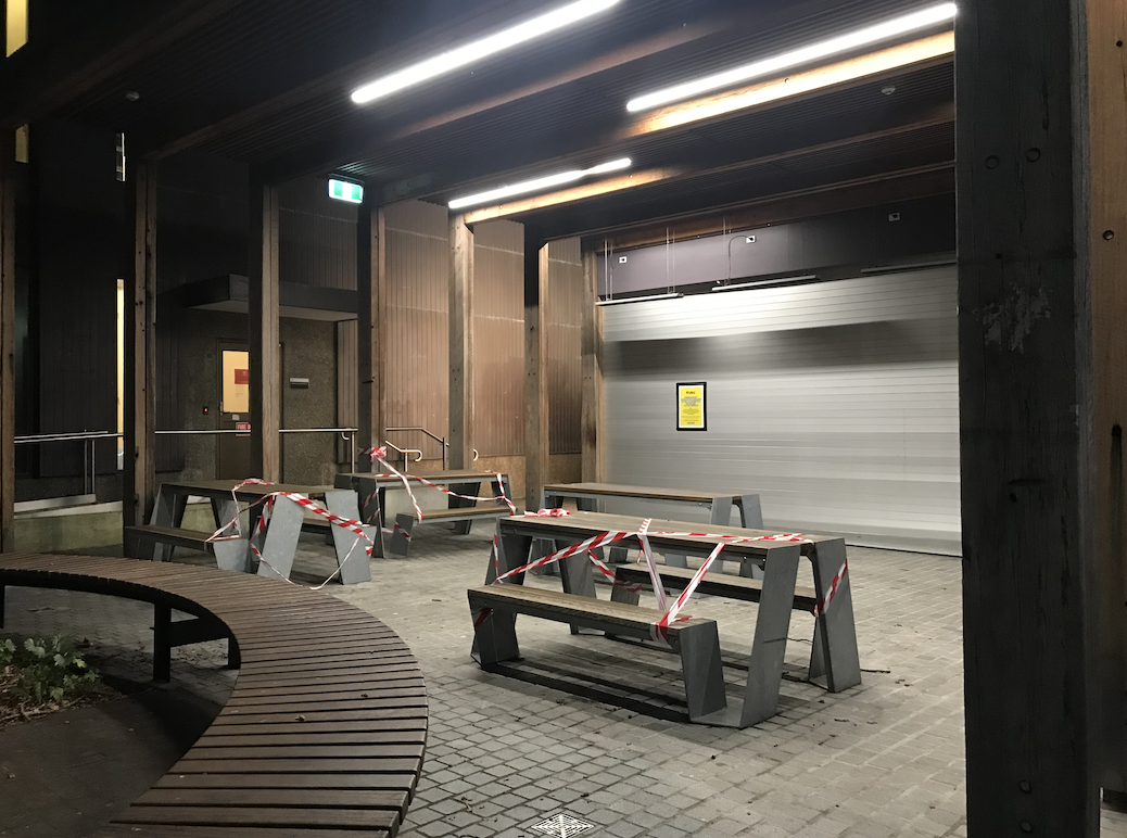 Locked public areas at the University of Sydney