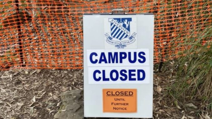 Campus closed sign