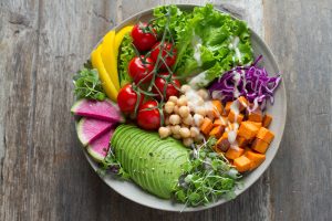 A bowl of colourful salad 