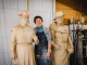 Artist Lis Johnson stands with her sculptures of the women.(NCA: Dom Northcott)