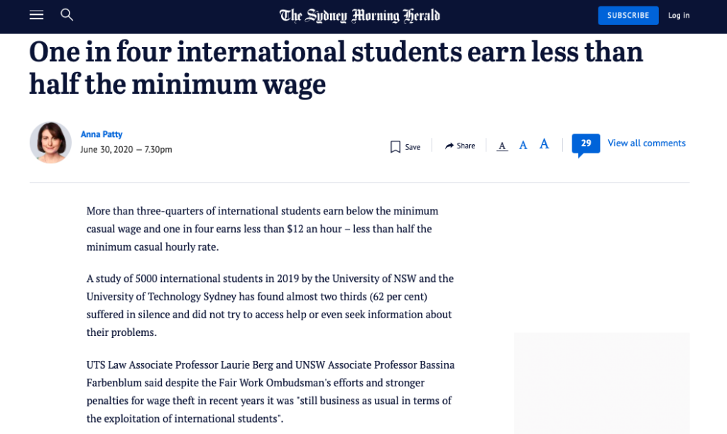 The Exploitation of International Students Continues as a Lack of