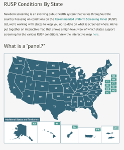 Interactive Newborn Screening Map U.S. States