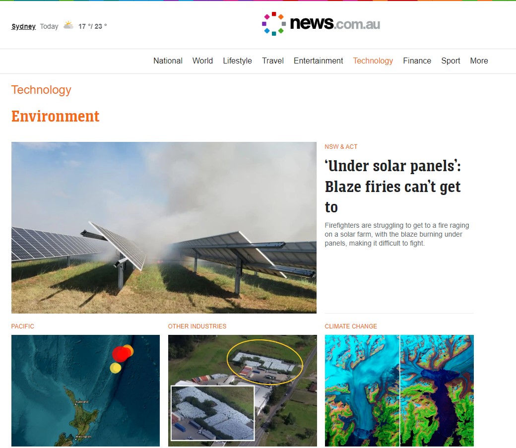 Environment section on News.com.au