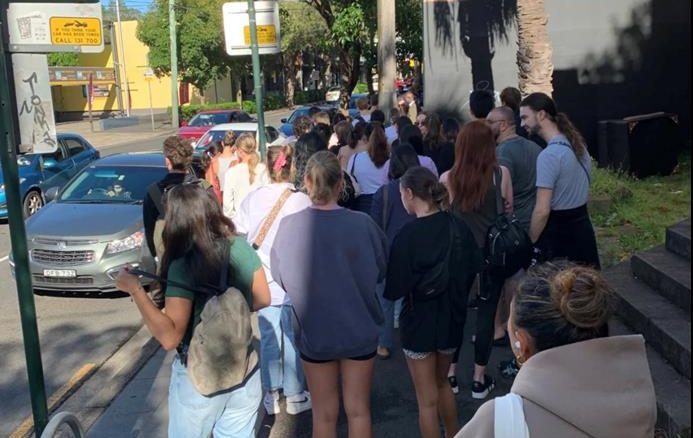 This is a photo that people waits for inspections in Sydney