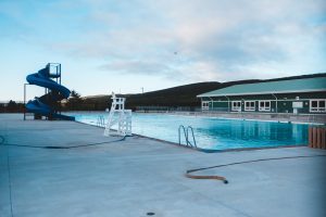 An empty university pool