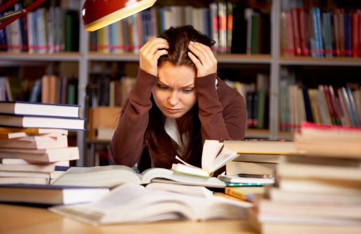 A student overwhelmed by study news picture