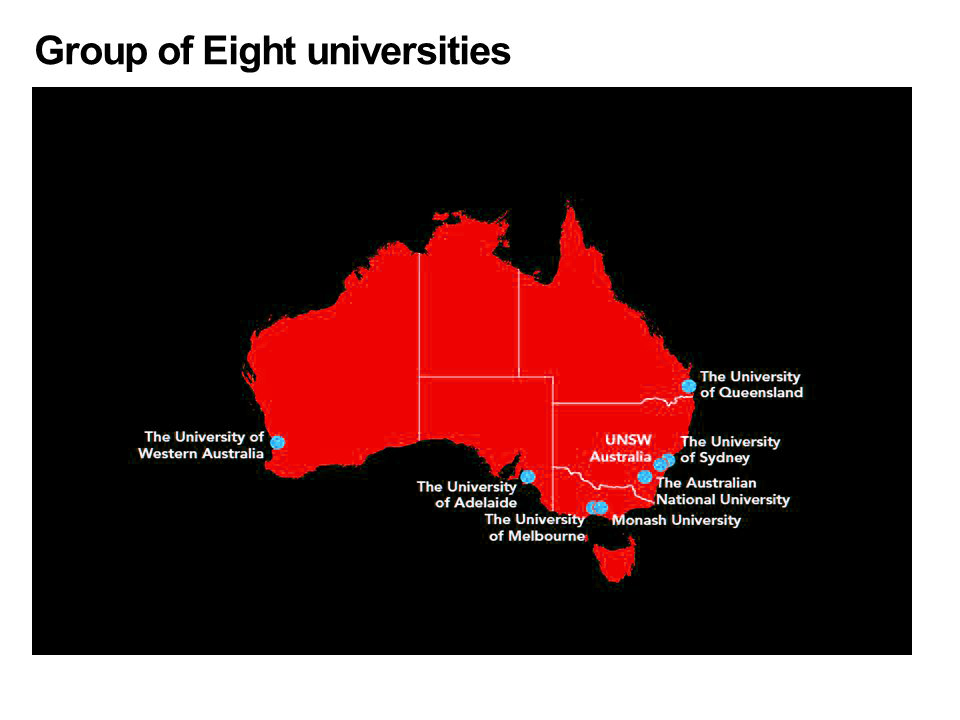 The group of eight(GO8) universities.